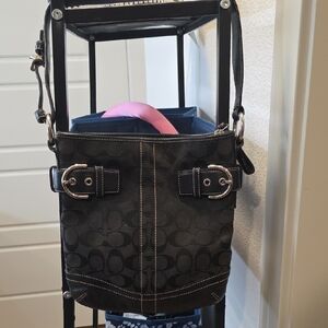 Black Patterned Shoulder Bag